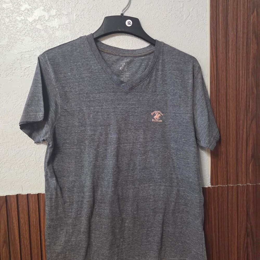 Beverly-hills-polo-club Women's Grey and Blue T-shirt